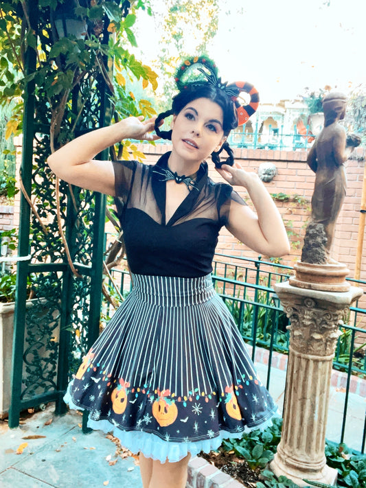 Christmas King of Nightmares Skater Skirt | Holiday Disneybound Skirt