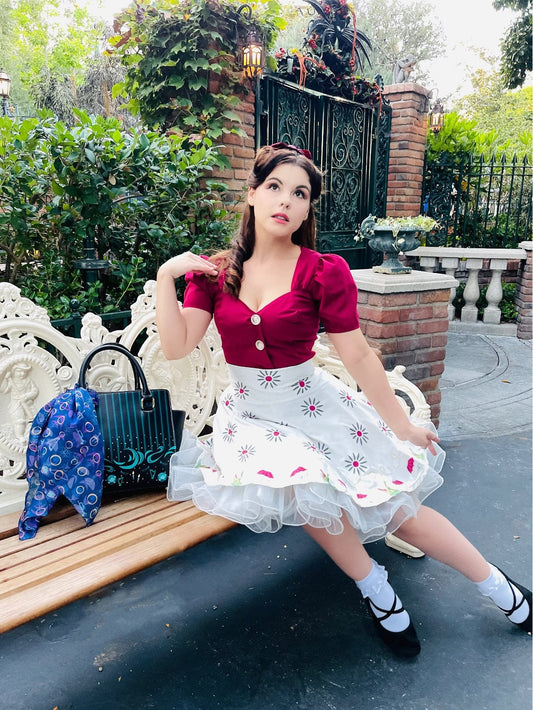 Sally Slater Tightrope Skirt | Haunted Mansion Disneybound Floral Skirt