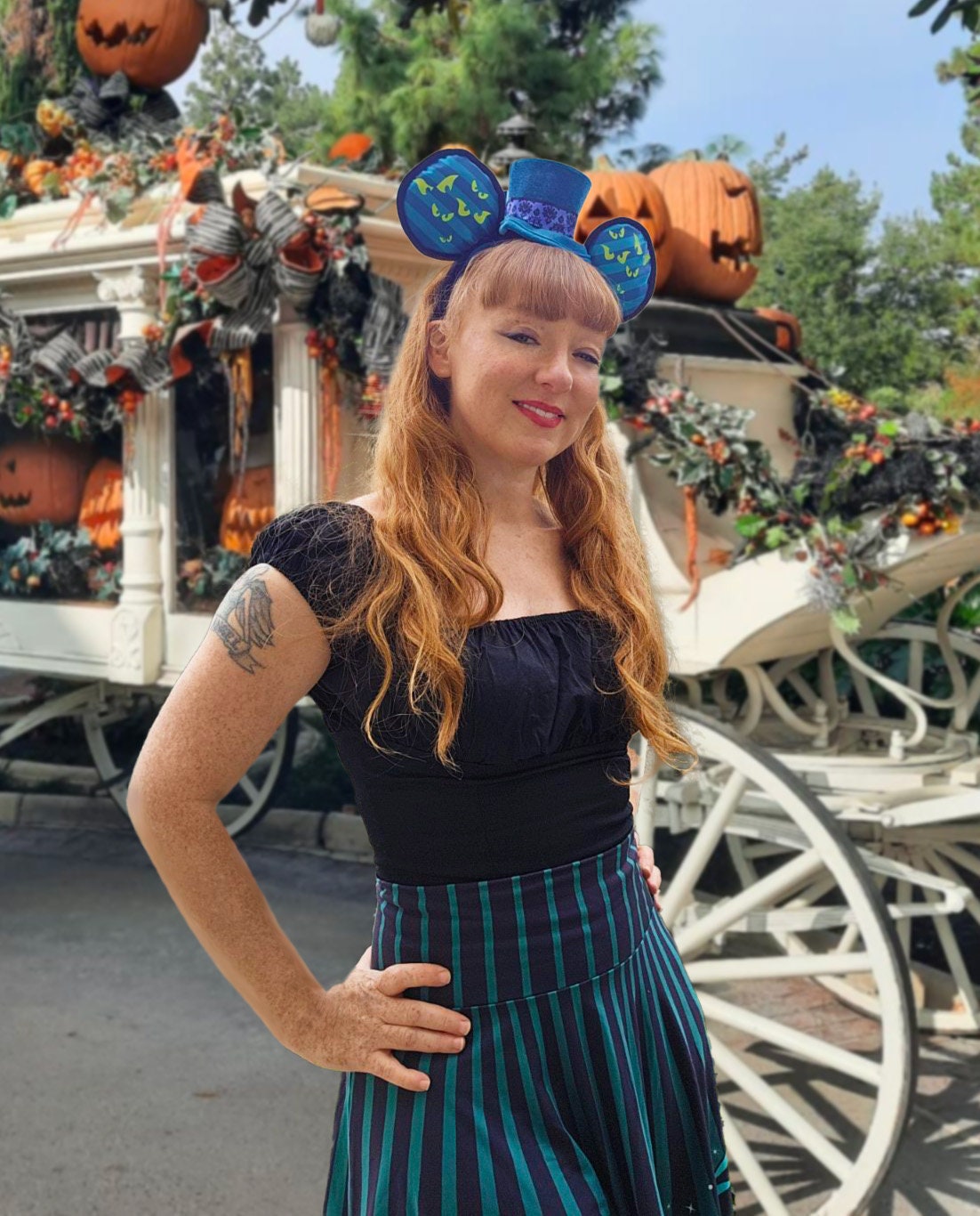 Haunted Mansion Black Blouse Women | Ghost Host Disneybound Top S-2X
