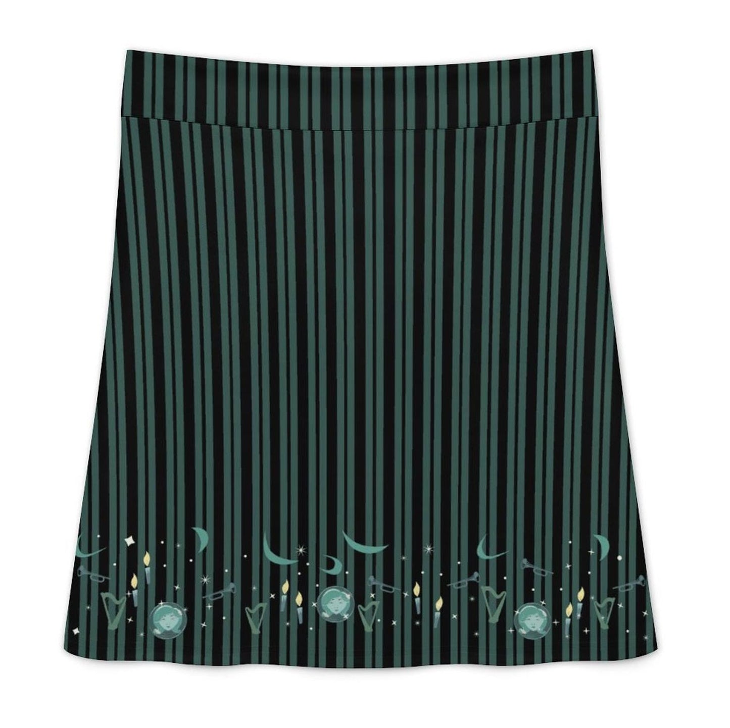 Ghost Hostess A-Line Skirt | Haunted Mansion Inspired Skirt, Plus/Curvy Sizes